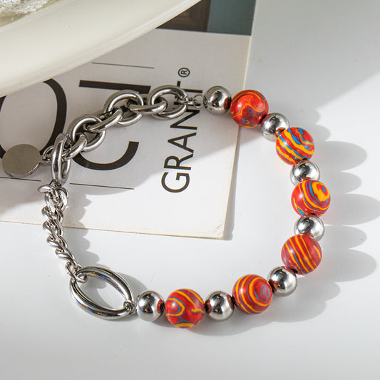 Colorful Planet Stone Bracelet – Handmade Unisex Bracelet with Colorful Planet Stones