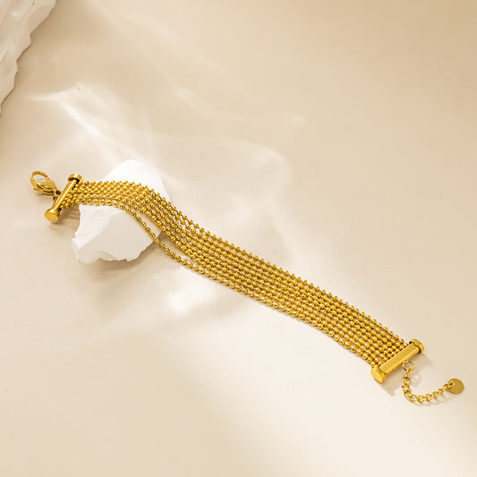 18K Gold Plated 316 Stainless Steel Tassel Bracelet – Stylish & Hypoallergenic