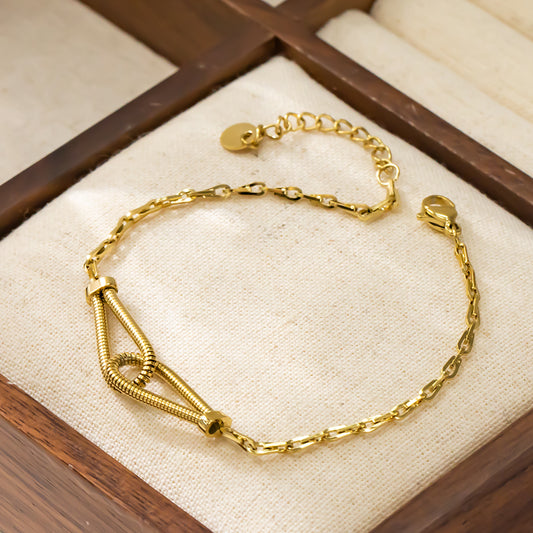 18K Gold Plated 316 Stainless Steel Link Bracelet with Secure Clasp – Waterproof & Hypoallergenic