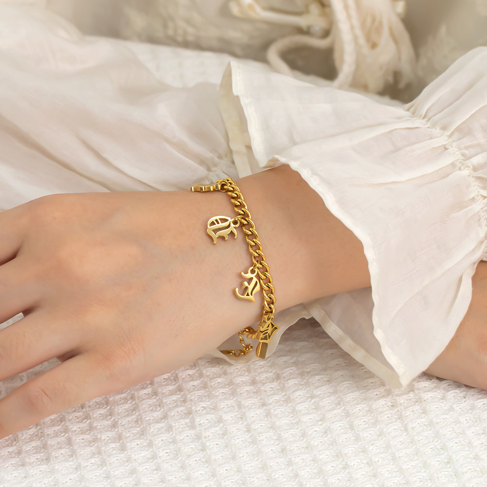 Fashion Statement Bracelet – 316L Stainless Steel, Waterproof, Tarnish Free, Hypoallergenic & 18K Gold Plated
