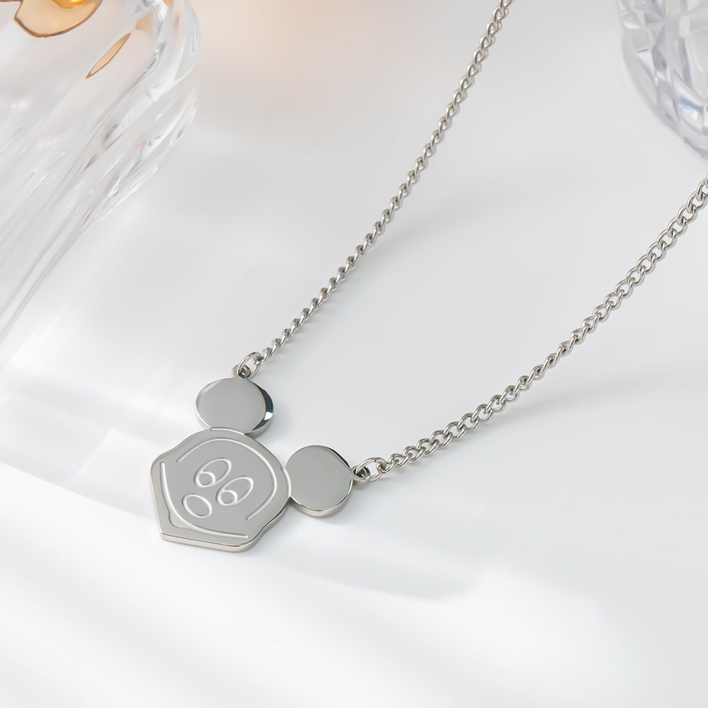Cute Cartoon Mouse Pendant Necklace – 316 Stainless Steel, Fun & Stylish