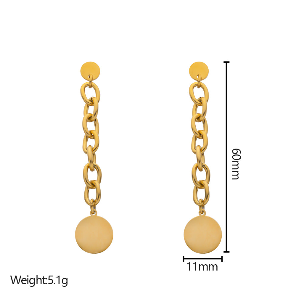 316 Stainless Steel 18K Gold Plated Pendant Earrings | Stylish & Minimalist Jewelry