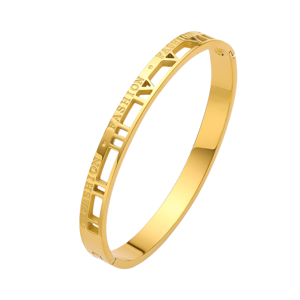 Stainless steel plated 18K gold light luxury digital gold bracelet