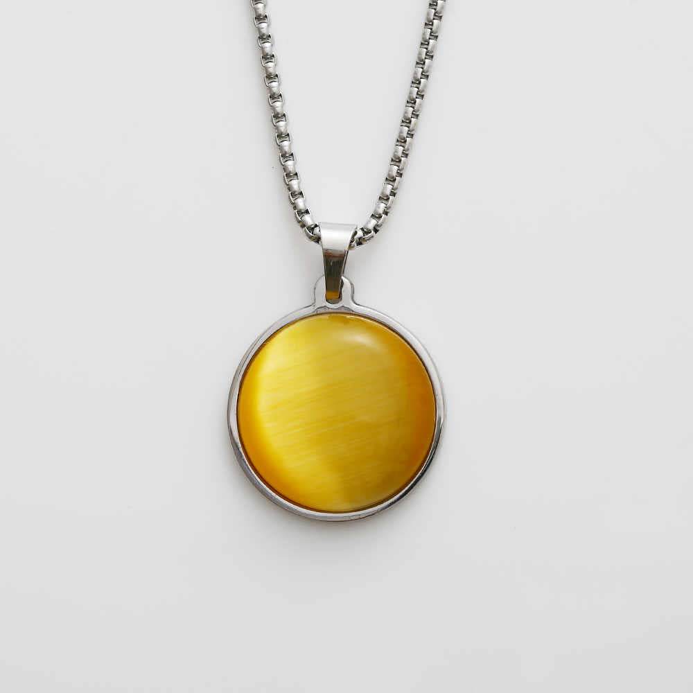 Stainless Steel 18K Gold Plated Cat's Eye Necklace