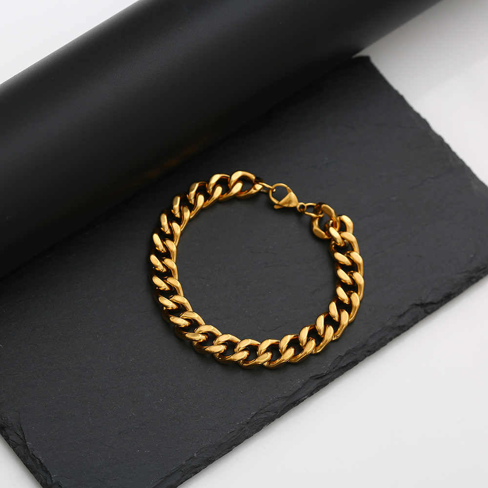 Men's Stainless Steel 18K Gold Plated Creative Fashion Bracelet