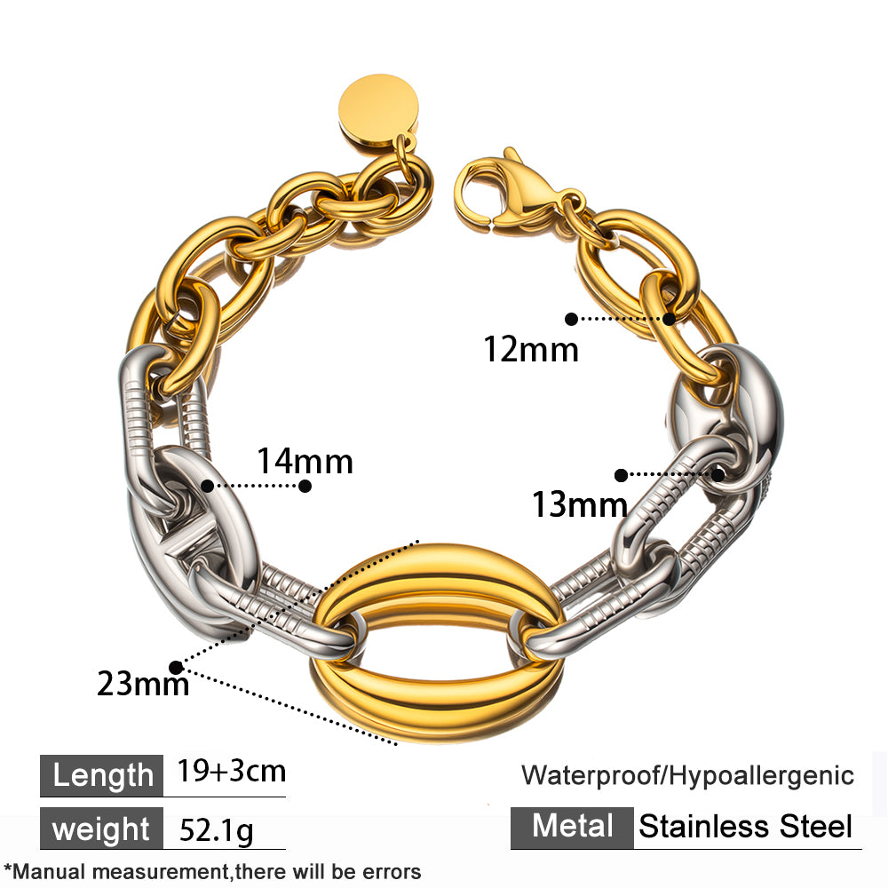 Golden Titan Bracelet – 18K Gold-Plated Stainless Steel, Heavy & Bold