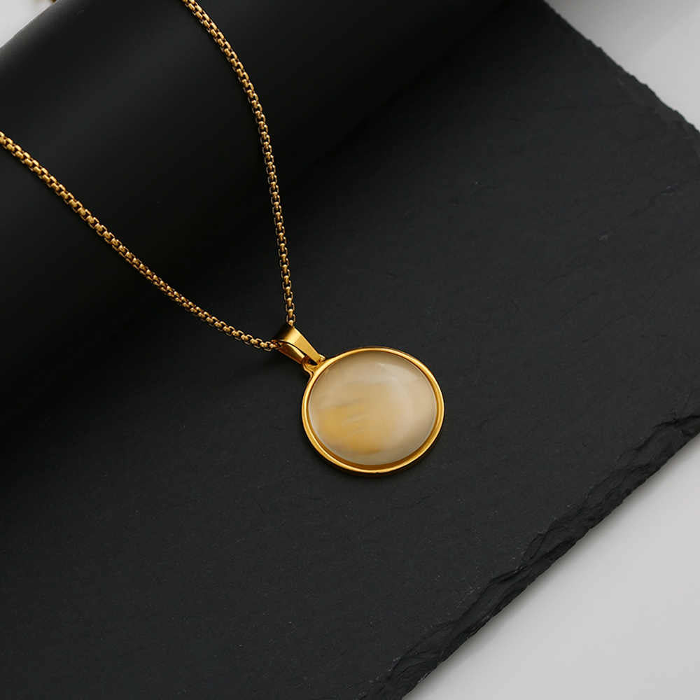 Stainless Steel 18K Gold Plated Cat's Eye Necklace