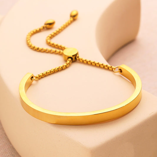 Stainless steel plated 18K gold bracelet