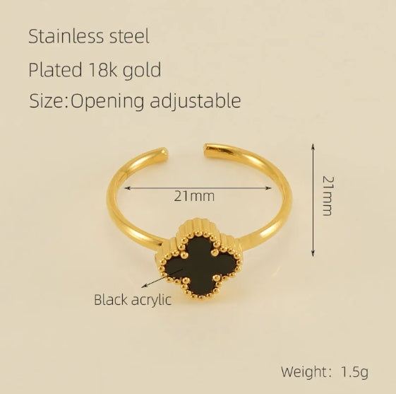 Trendy Minimalist Stainless Steel Basic 18k Gold Plated Jewelry Ring