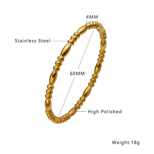 Stainless steel plated 18-karat gold triplex bracelet