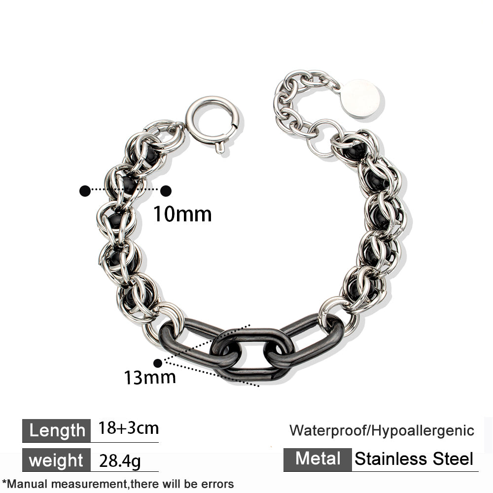 Black Handmade Chain Bracelet – Bold & Stylish Unisex Accessory