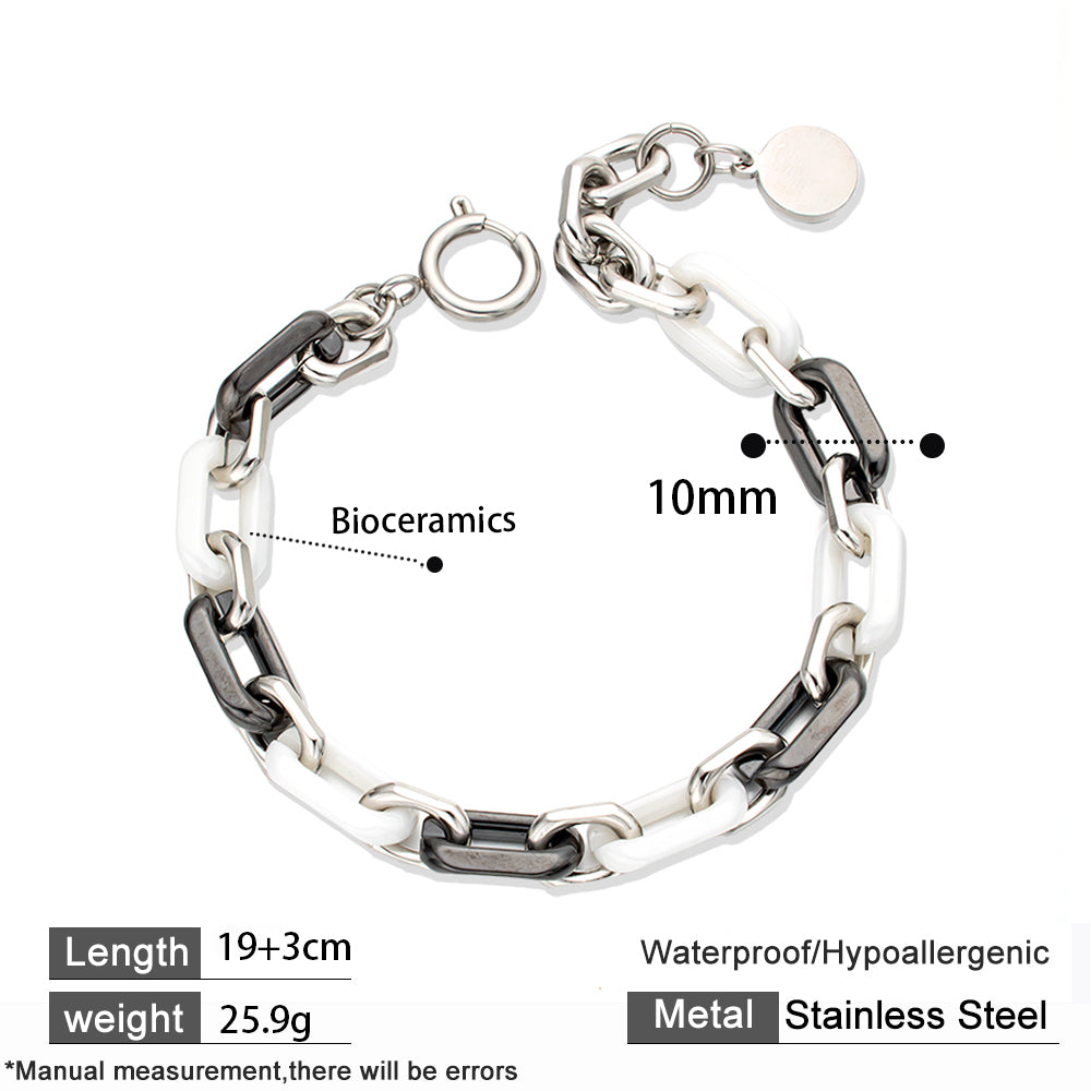 Black and White Ceramic Bracelet – Stylish, Unisex, Versatile Cool Accessory