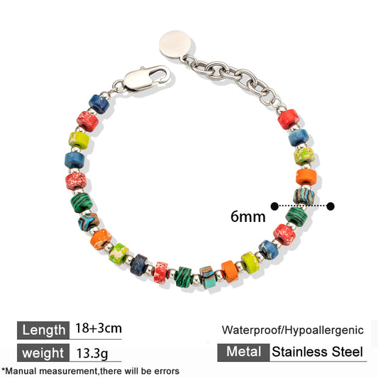 Vibrant Multicolor Stone Bracelet – Colorful & Playful Beaded Accessory