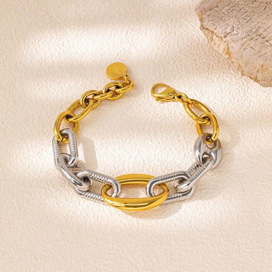 Golden Titan Bracelet – 18K Gold-Plated Stainless Steel, Heavy & Bold