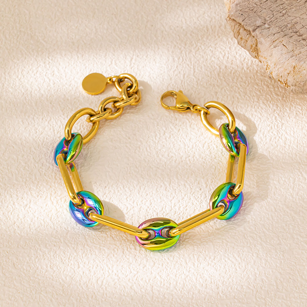 Vibrant Steel Cuff Bracelet – 304 Stainless Steel, Color Vacuum-Plated