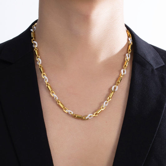 Luna Ceramic Gold Bracelet – White Ceramic & 18K Gold-Plated 316 Stainless Steel, Elegant & Textured