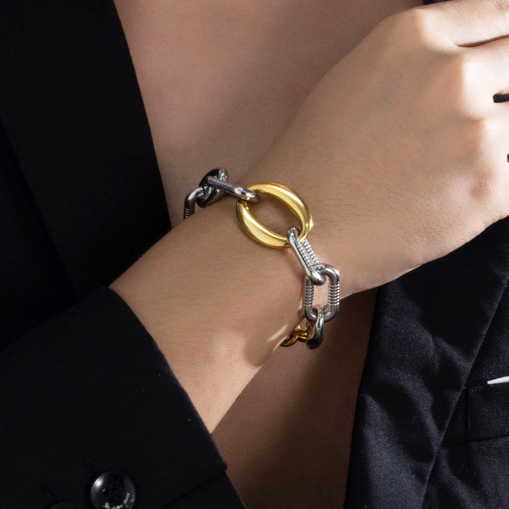 Golden Titan Bracelet – 18K Gold-Plated Stainless Steel, Heavy & Bold