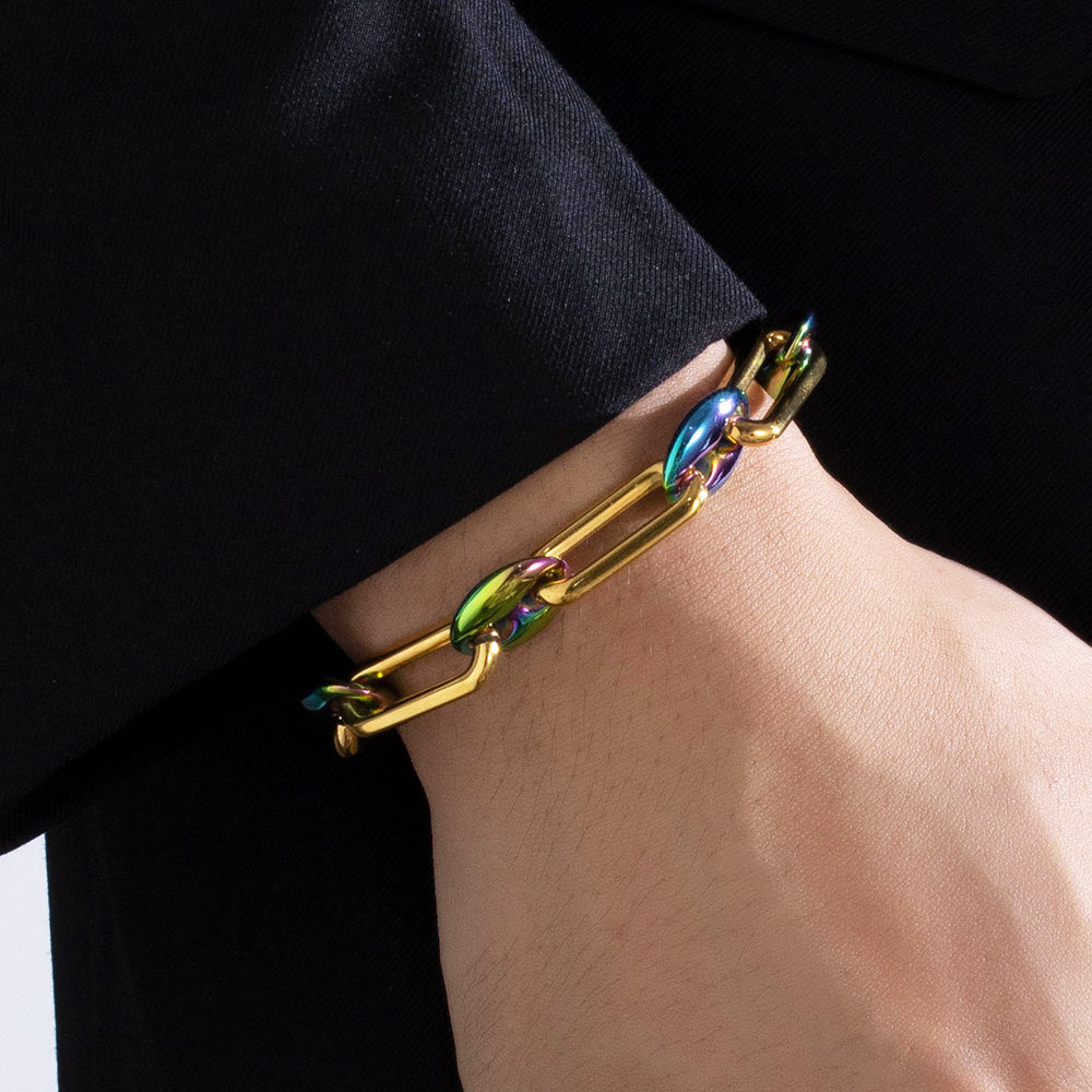 Vibrant Steel Cuff Bracelet – 304 Stainless Steel, Color Vacuum-Plated