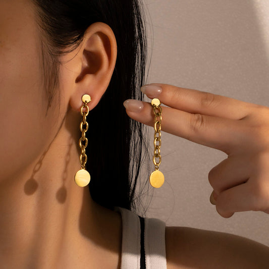 316 Stainless Steel 18K Gold Plated Pendant Earrings | Stylish & Minimalist Jewelry