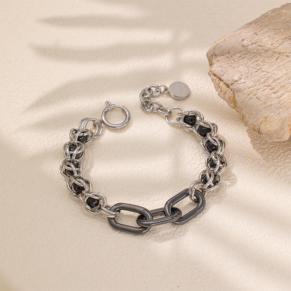 Black Handmade Chain Bracelet – Bold & Stylish Unisex Accessory