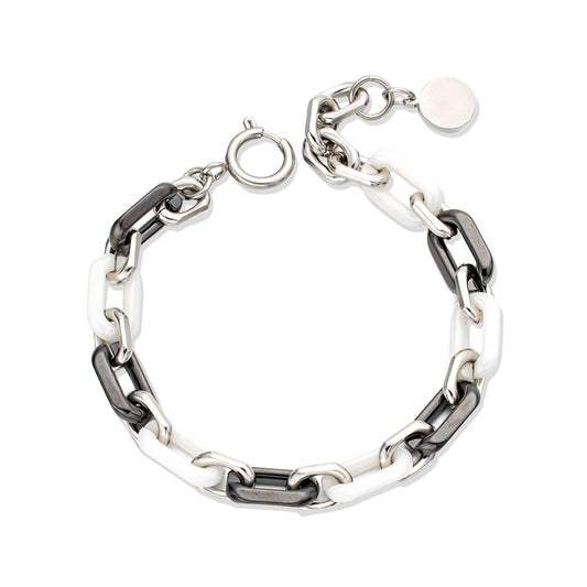 Black and White Ceramic Bracelet – Stylish, Unisex, Versatile Cool Accessory