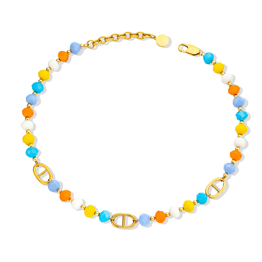 Colorful Sparkling Glass Bead Necklace – Vibrant & Eye-Catching Jewelry