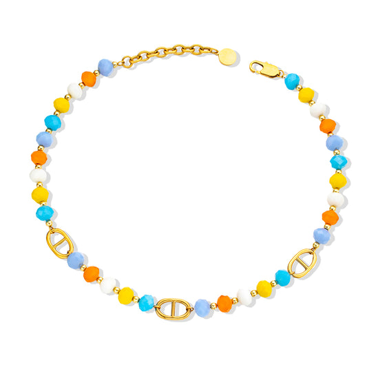 Colorful Sparkling Glass Bead Necklace – Vibrant & Eye-Catching Jewelry