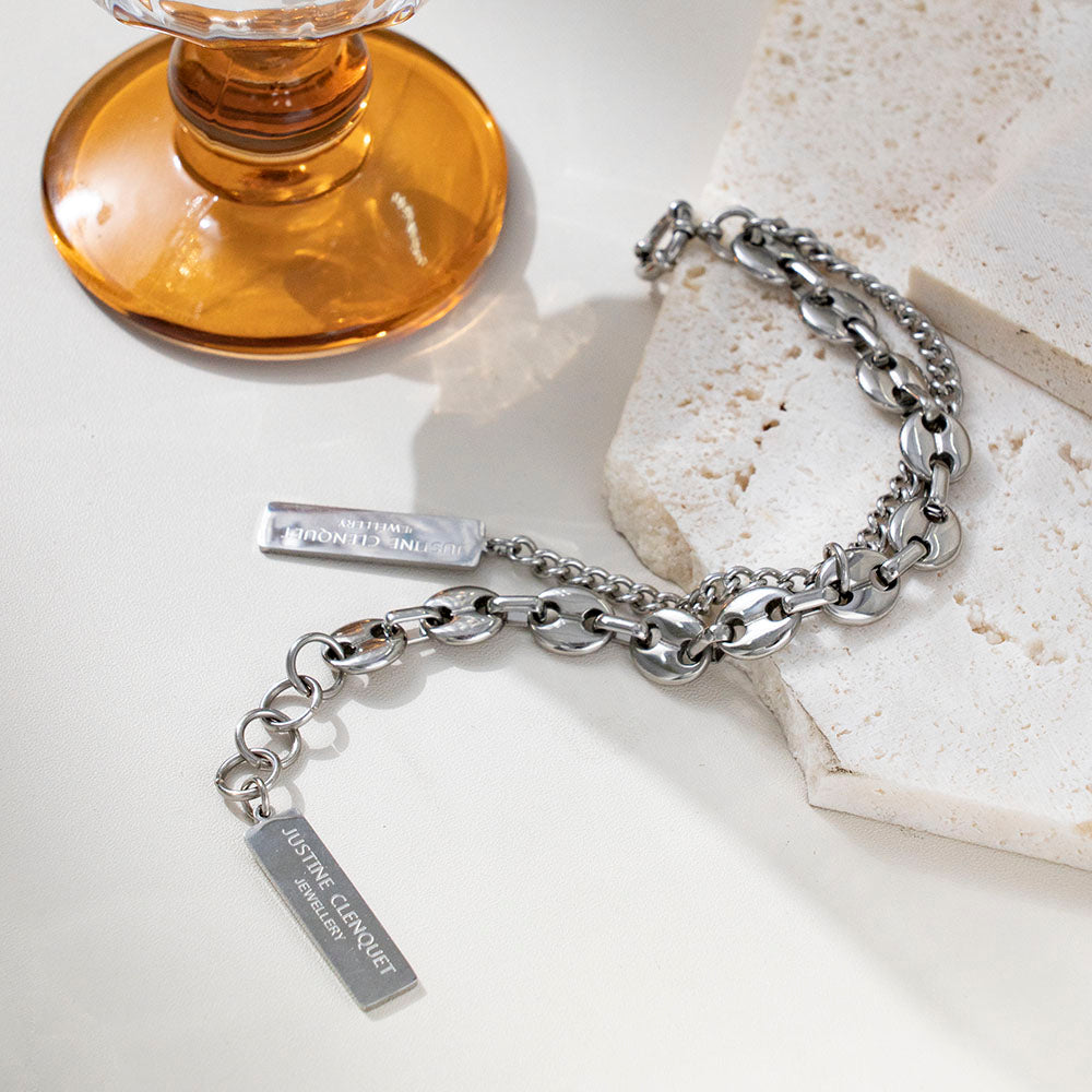Stainless Steel Double-Layer Bracelet – 316 Stainless Steel Unisex Creative Layered Bracelet