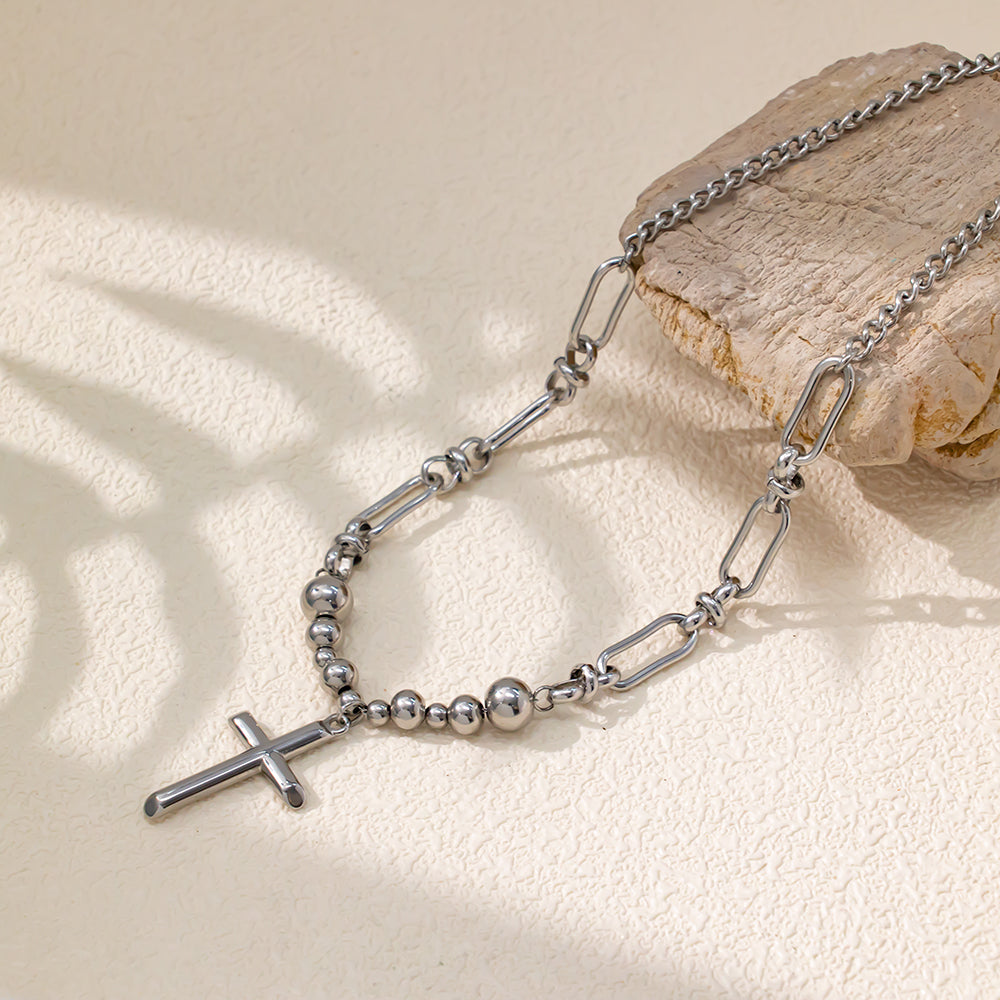 316 Stainless Steel Handmade Chain Necklace with Cross – Stylish & Contemporary