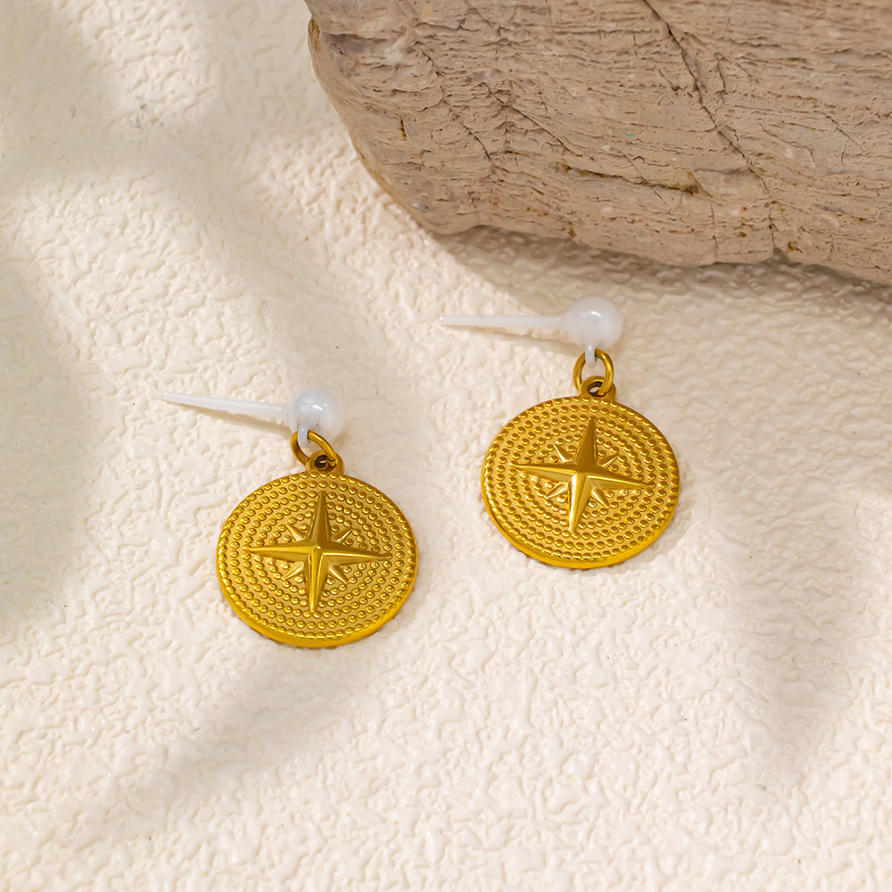 18K Gold-Plated Stainless Steel Disc Earrings – Minimalist & Elegant Studs