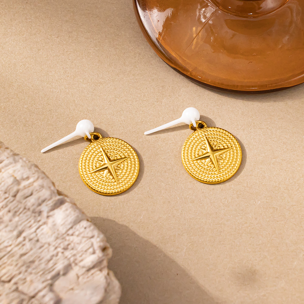 18K Gold-Plated Stainless Steel Disc Earrings – Minimalist & Elegant Studs