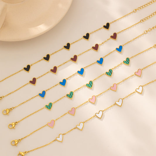 316 Stainless Steel 18K Gold Plated Five Heart Bracelet | Youthful & Energetic Jewelry for Women