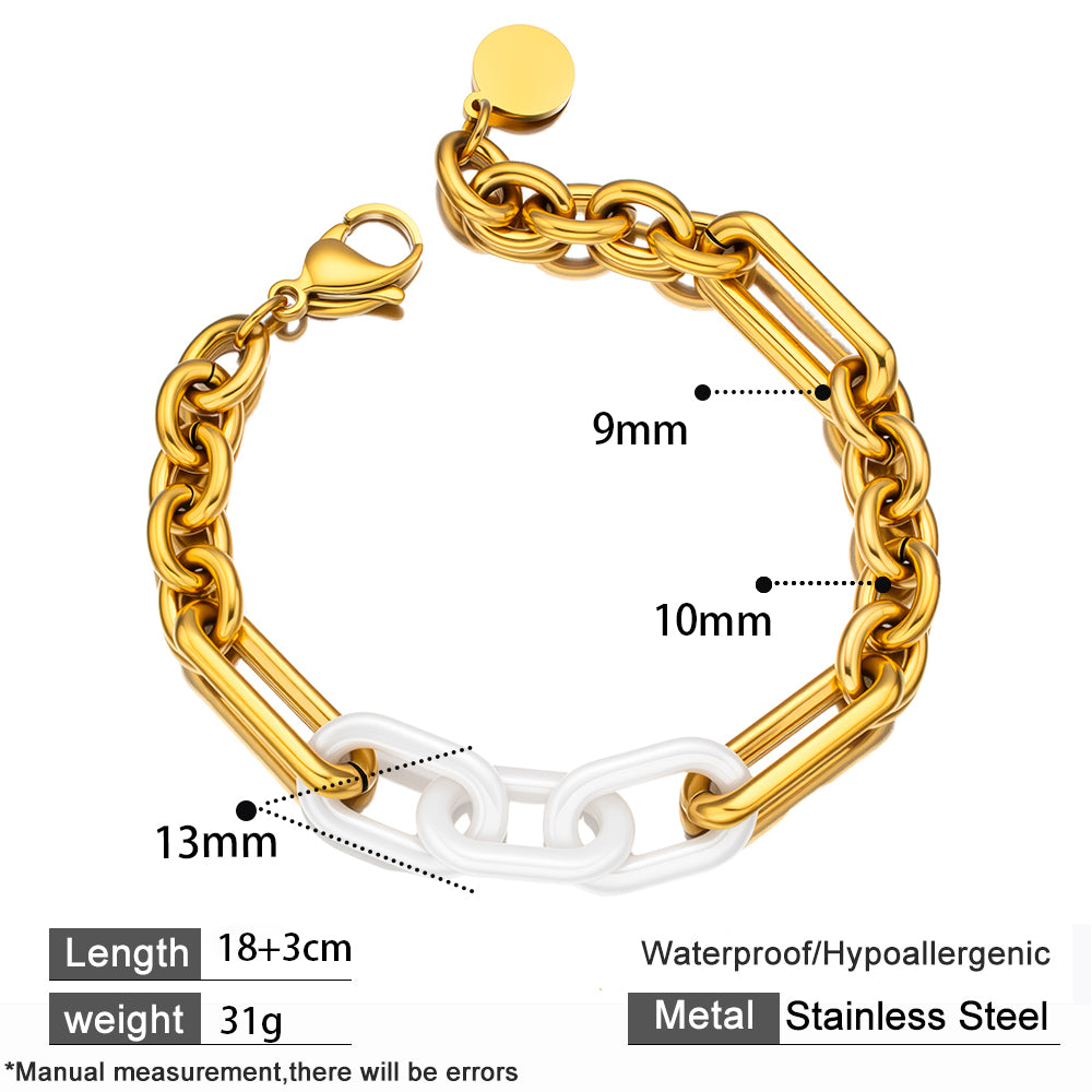 Ceramica Gold Chain Bracelet – 18K Vacuum-Plated 316 Stainless Steel, Chunky & Textured