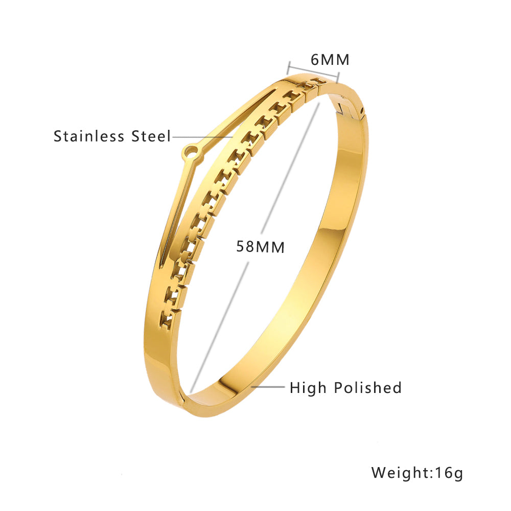 Stainless steel plated 18-karat gold high-grade bracelet