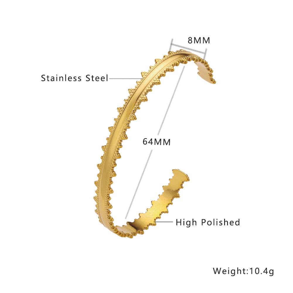 Stainless steel plated 18K gold bracelet