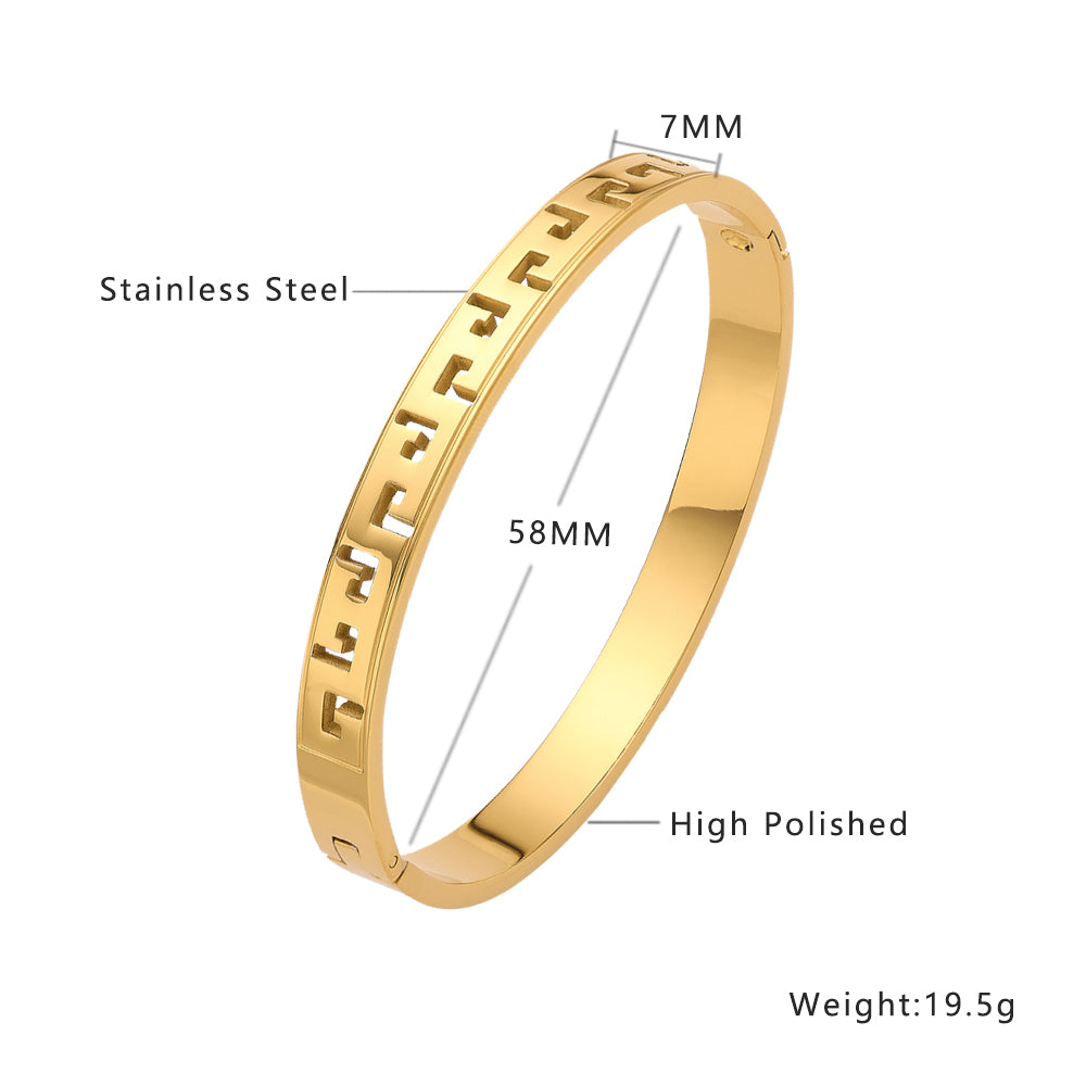 Stainless steel plated 18K gold light luxury gold bracelet