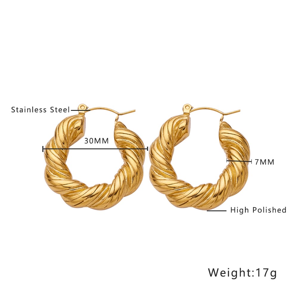 Trendy 18k Gold Plated Stainless Steel Earrings