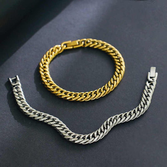 Men's Stainless Steel 18K Gold Plated Fashion Creative Bracelet