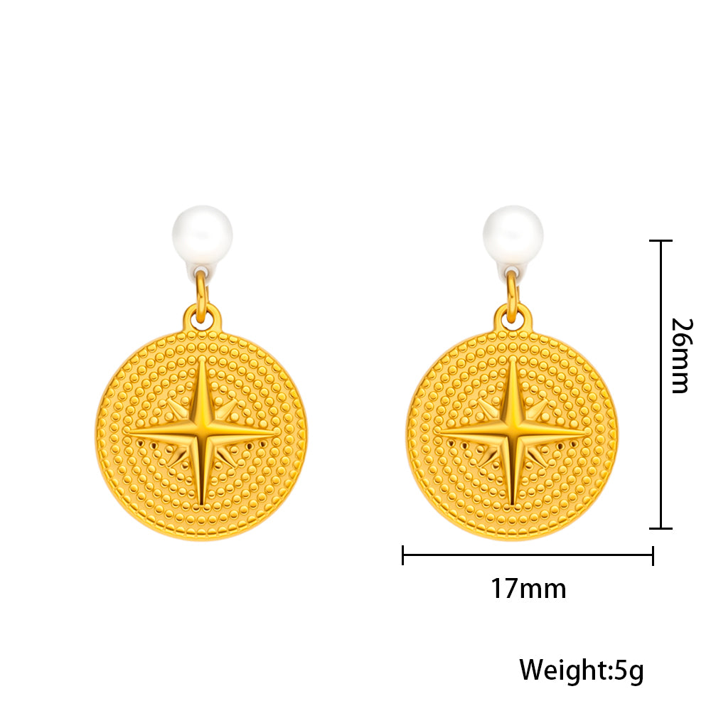 18K Gold-Plated Stainless Steel Disc Earrings – Minimalist & Elegant Studs