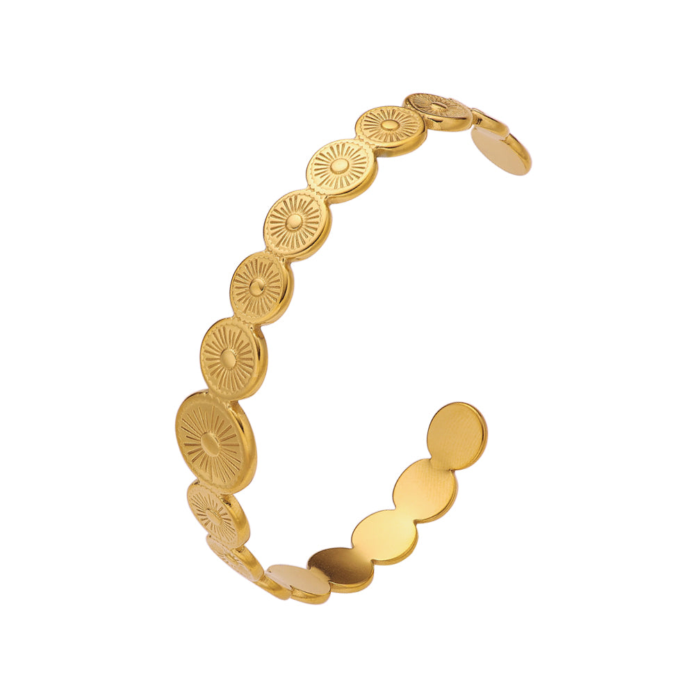 Stainless steel 18k gold plated open gold bracelet