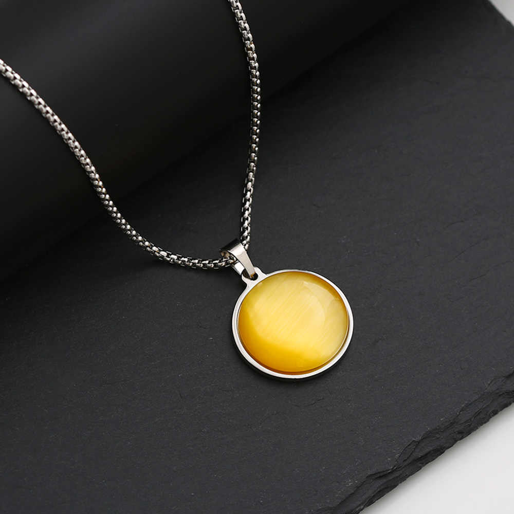 Stainless Steel 18K Gold Plated Cat's Eye Necklace