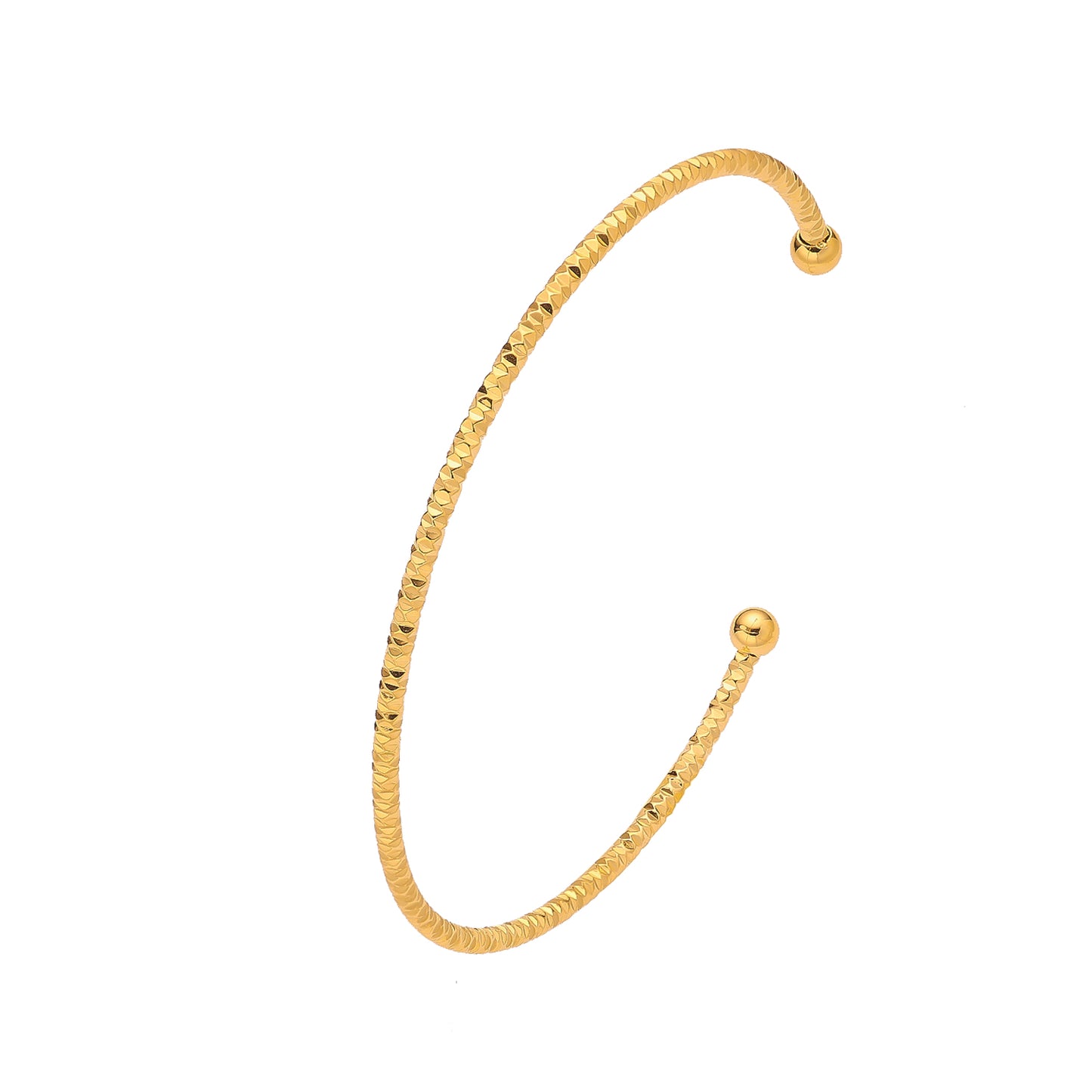 Stainless steel plated 18K gold small embossed bracelet