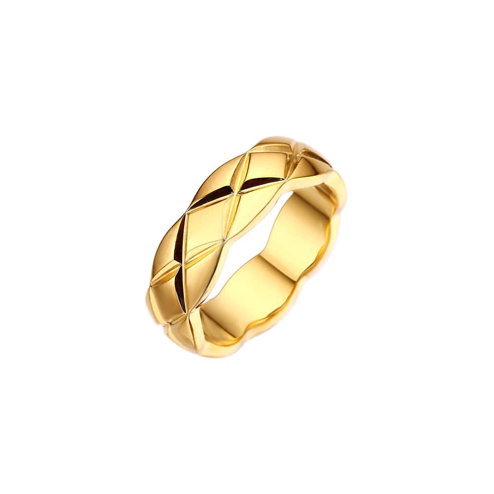 Stainless steel 18k gold plated bread ring