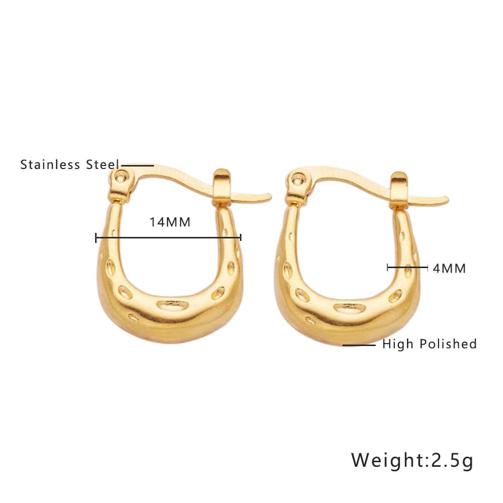 Trendy 18k Gold Plated Stainless Steel Earrings