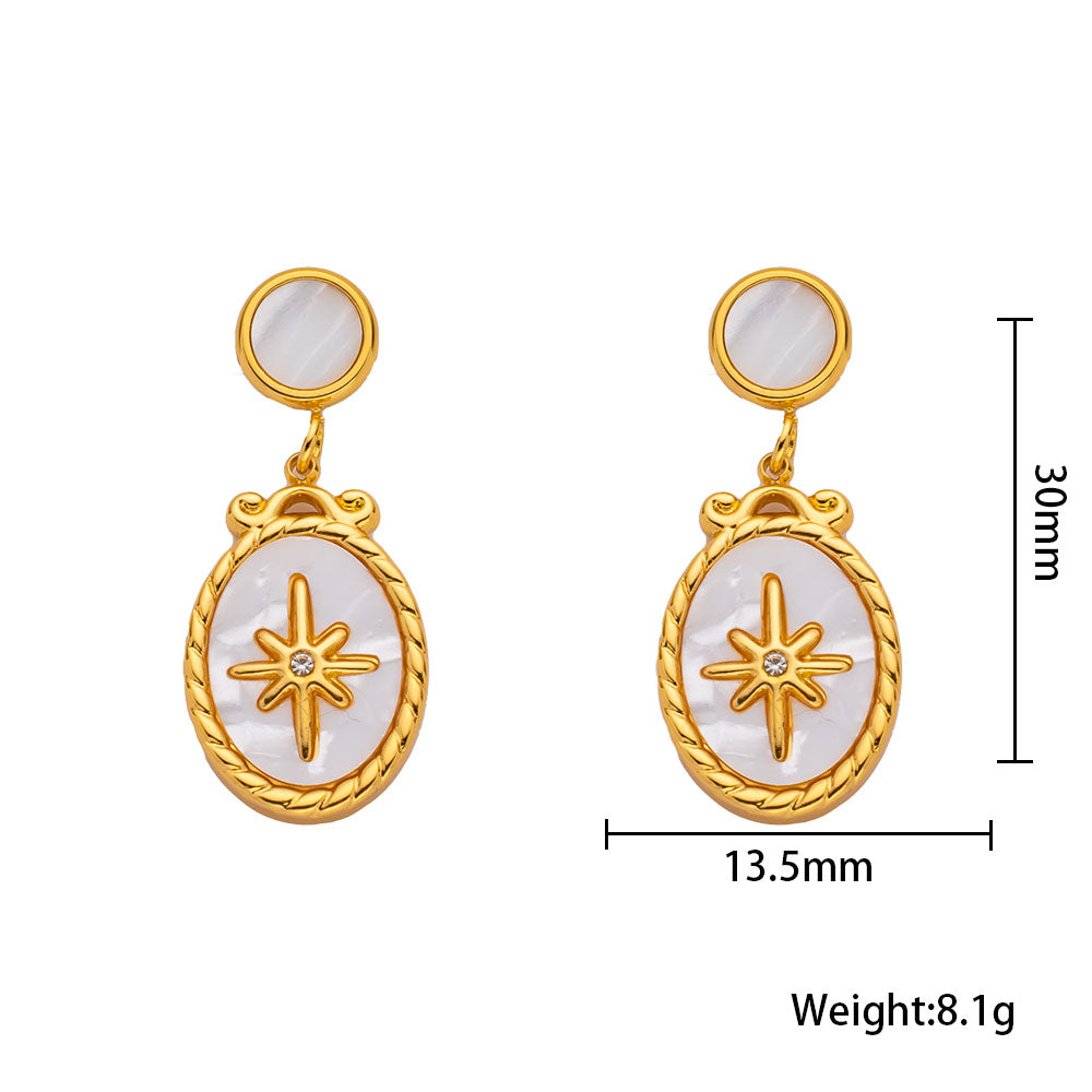 316 Stainless Steel 18K Gold Plated Star Pendant Earrings | Minimalist Chic Jewelry