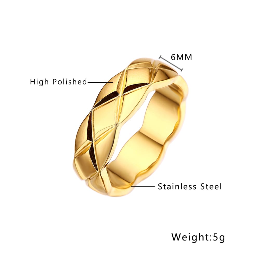 Stainless steel 18k gold plated bread ring