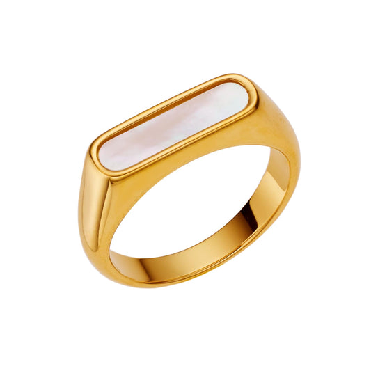 Stainless steel 18K gold plated classic waterproof ring