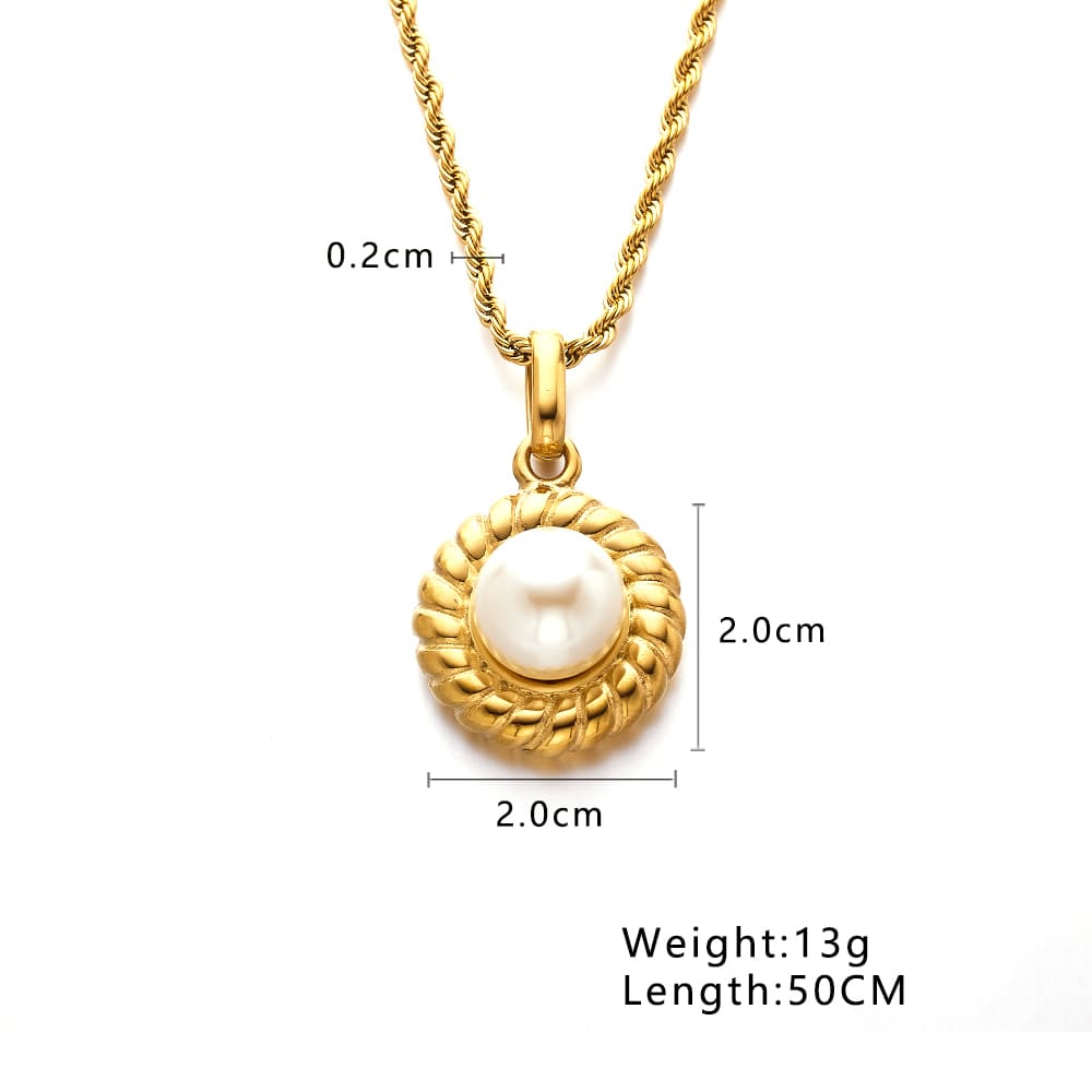 Stainless steel 18k gold plated design pendant necklace