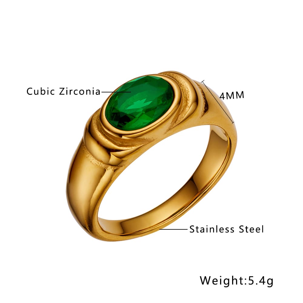 Luxury Antique Gold Plated Gem Ring