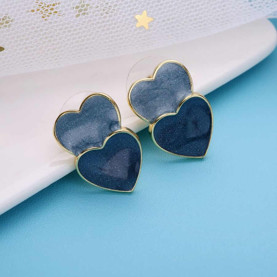 Classic brass 18k gold plated love earrings